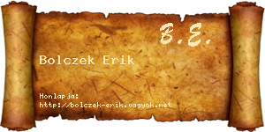 Bolczek Erik névjegykártya